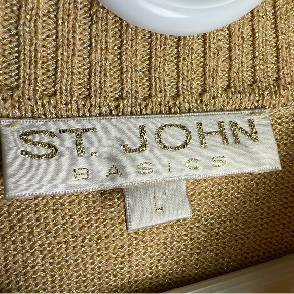 ST. JOHN 3 piece set Elegant Cream zip double breasted Jacket, skirt, blouse - Picture 9 of 13